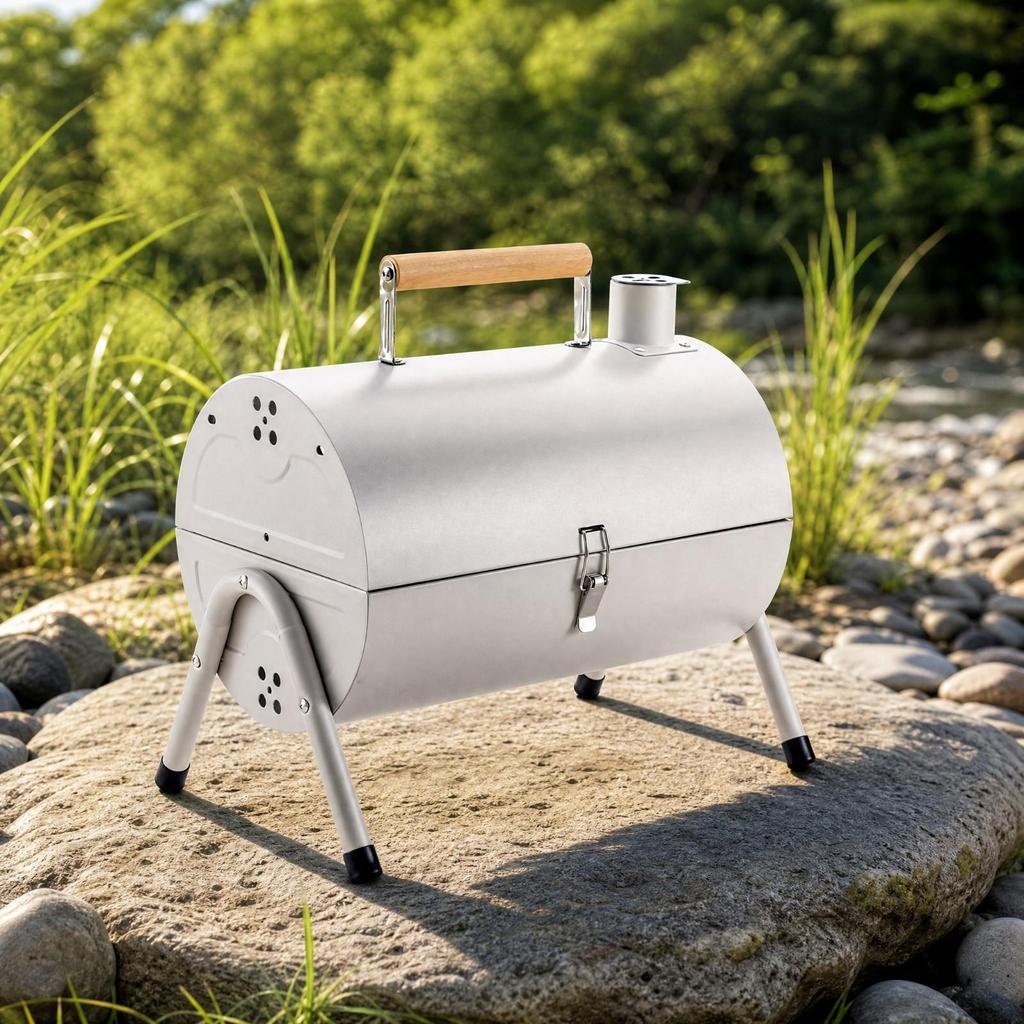 Portable Charcoal Grill Lidded Folding Easy To Assemble for Patio