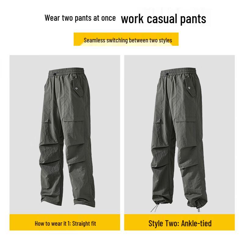 JEEP SPIRIT Men's Windproof Casual Straight-Fit Cargo Pants