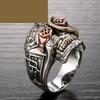 Europäische und Amerikanische Ring Accessoires Hip-Hop Industriell Dampf Herrenring Geschnitzter Dreifarbiger Ring Totenkopfring