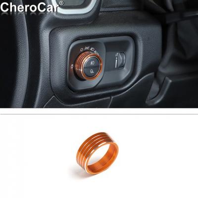 Headlight Switch Button Knob Trim Decor Ring for Dodge RAM 1500 2018- Orange