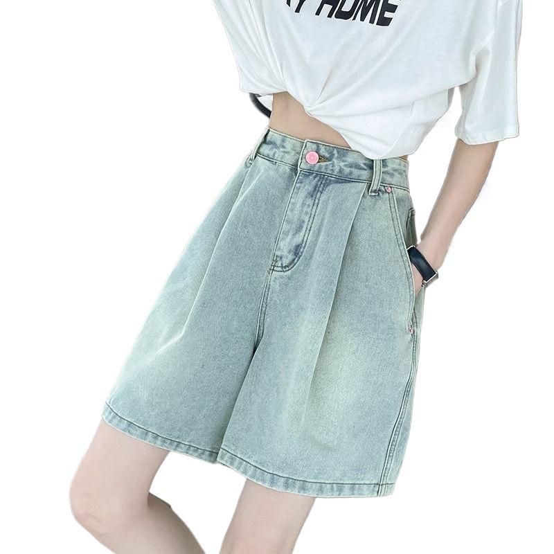 Five-Minute High-Waisted Denim Shorts for Women - Slimming, Loose, A-Line Wide-Leg Capris (Summer 2026)