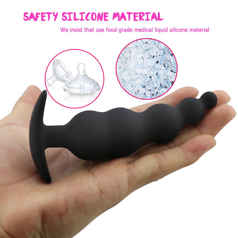 Silicone Anal Plug Dildo No Vibrator Male Prostate Massager Anal Beads G Spot Butt Plug Masturbation Anal Sex Toys for Couple