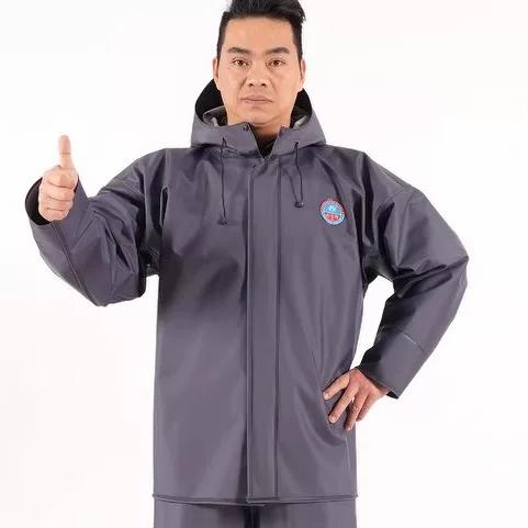 Fishing Raincoat and Rain Pants Set, Mining Suit, Waterproof Raincoat and Rain Pants with Suspenders for Men