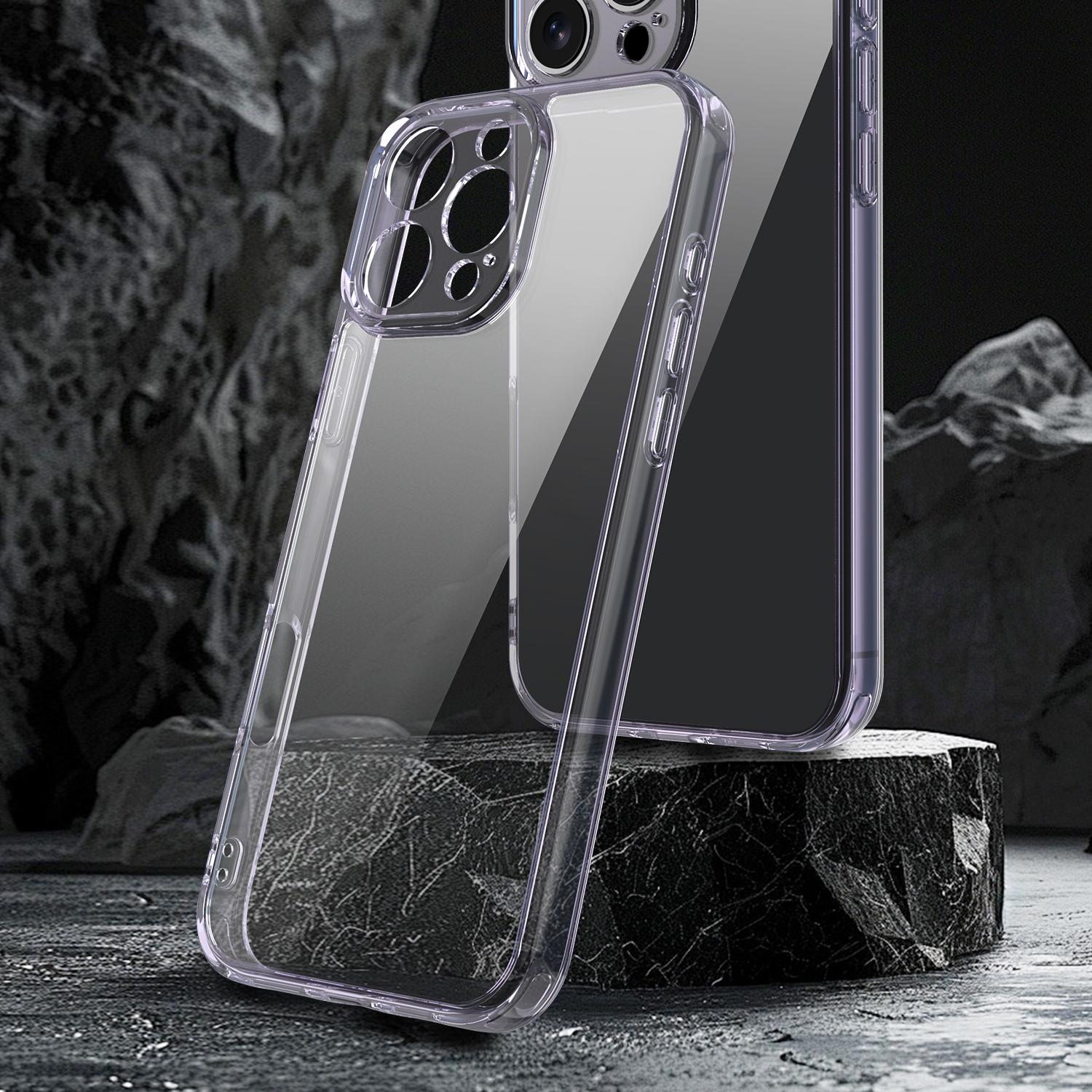 

For iPhone 16 Pro Max Case TPU+Acrylic Phone Back Cover Anti Yellowing Blue