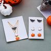 Metal Pumpkin Pendant Ring Enamel Ghost Pendant Jewelry Cute Halloween Jewelry Set  Women