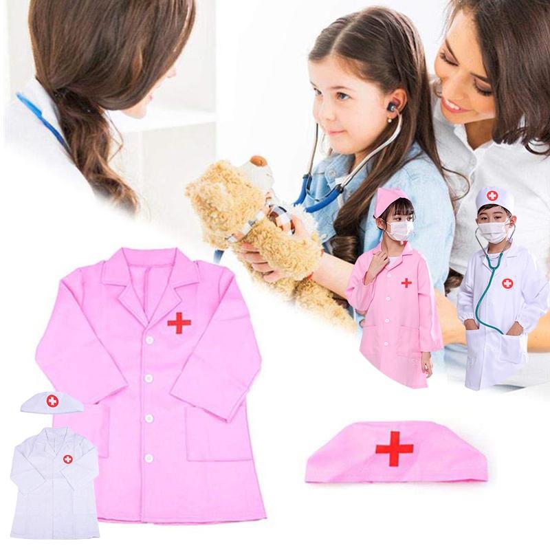 Halloween Doctor Kids Nurse Cosplay Costume Uniform Set Role Play Party Carnival