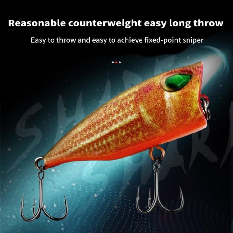 5 Pcs Floating Lures Popper Baits Fishing Artificial Hard Baits Popper Wobbler
