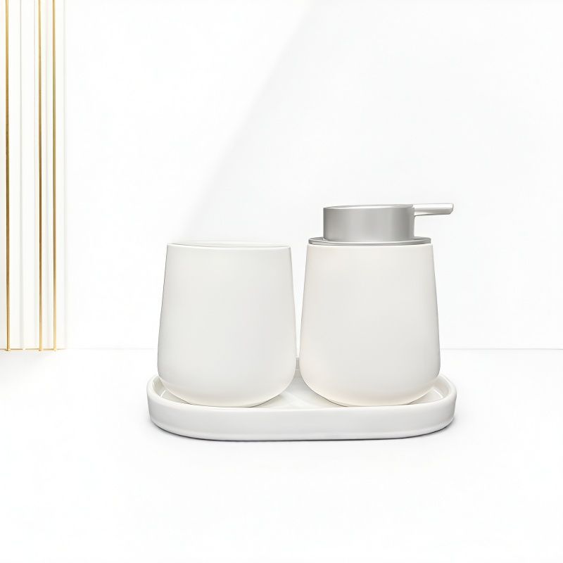 Ceramic Matte Black Big Easy Foaming Pump Soap Dispenser Modern Bathroom Accessory Set