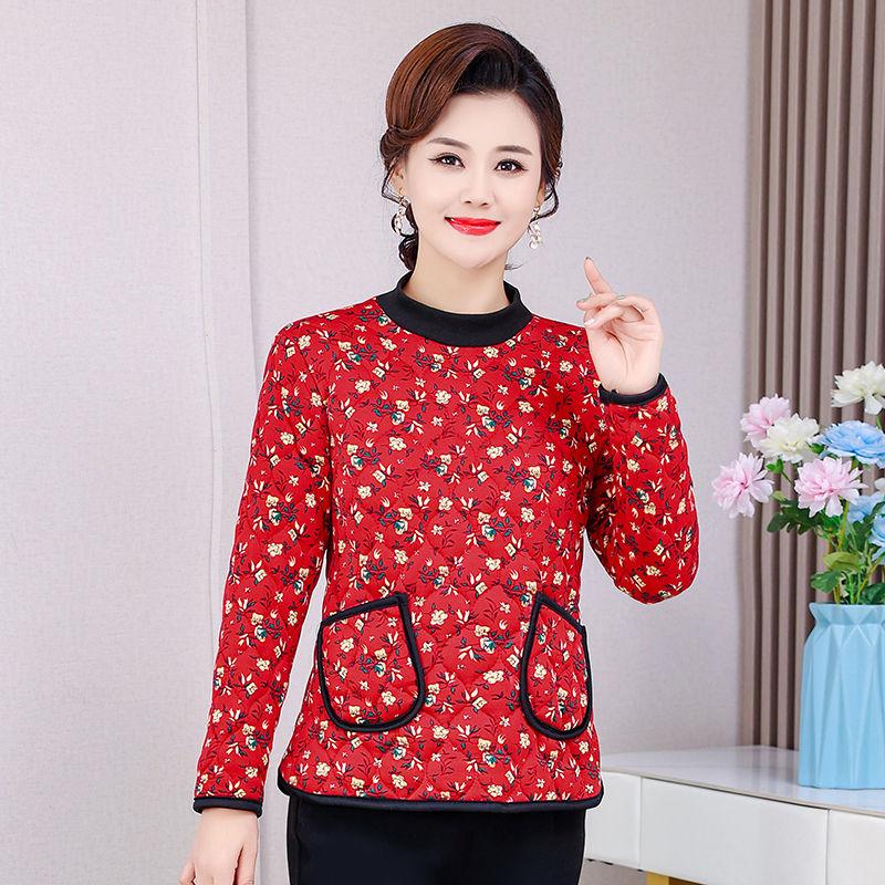 

Полувысокий воротник-пуловер хлопковая куртка для мам эластичная одежда повседневная одежда куртки XXXXXL красный