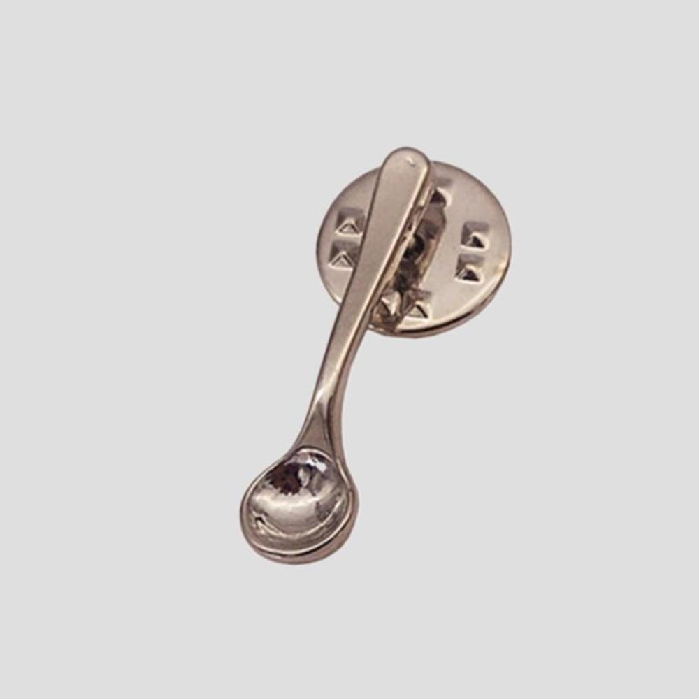 Small Size Coffee Spoon Lapel Pins Creative Metal Metal Badges Spoon Brooch Jackets Accessories