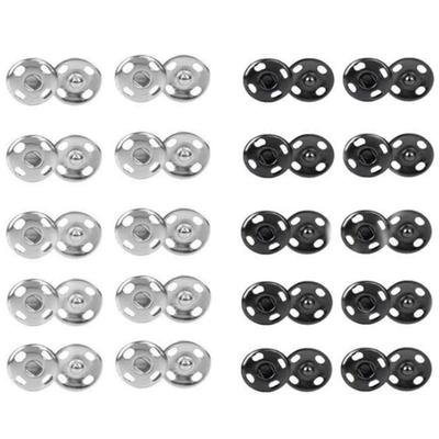 Metal Snap Buttons, 20 Sets - 7mm Hidden Copper Rivet Buttons for Hand Sewing