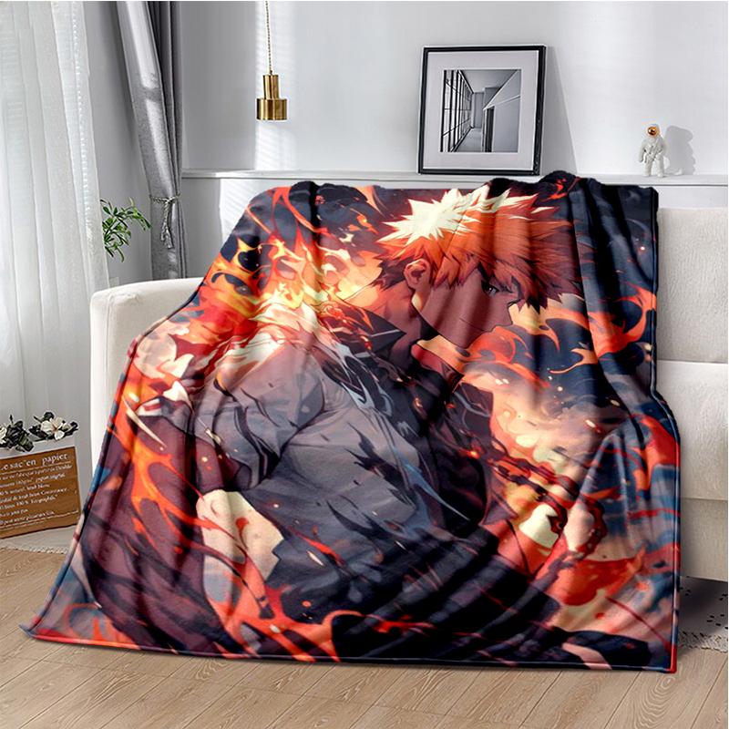 3D Bleach Kurosaki Ichigo Cartoon Anime Soft Blanket,Soft Throw Blanket for Home Bedroom Bed Sofa Travel Cover Child Gift