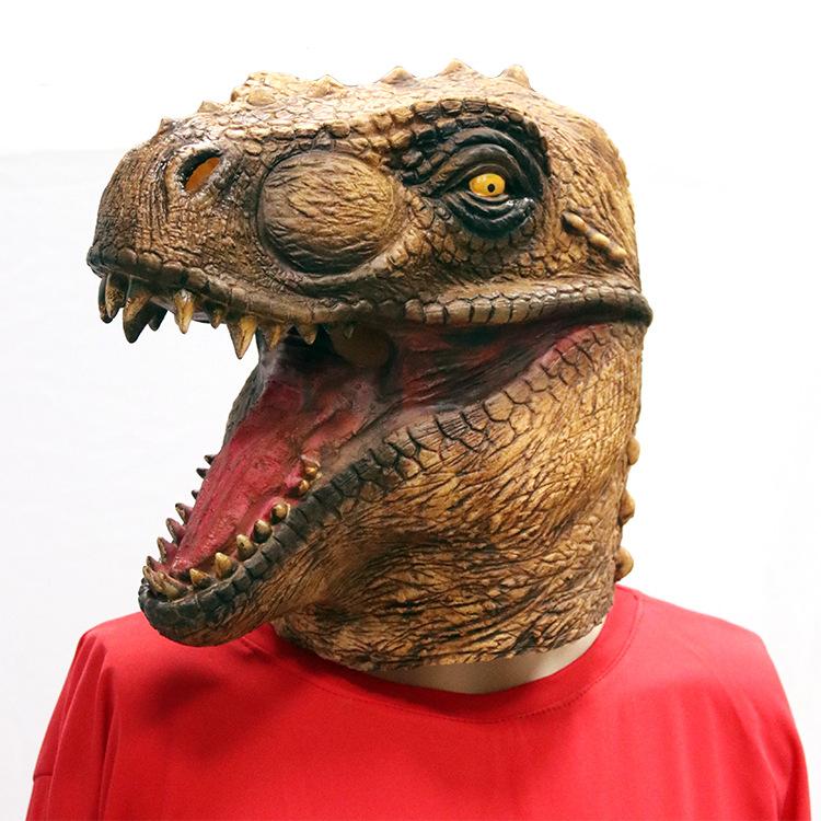 Halloween Latex Mask Jurassic World Dinosaur Mask Cartoon Animal Tyrannosaurus Rex Headgear Atmosphere Prop