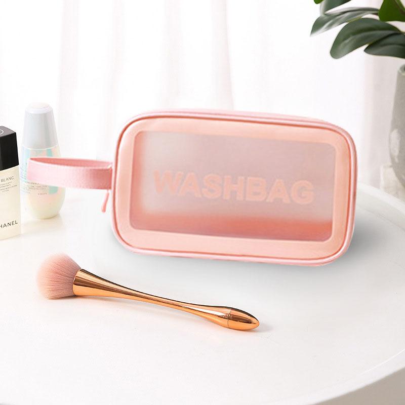 

ПВХ большая вместимость туалетная сумка дорожная портативная портативная полупрозрачная матовая водонепроницаемая сумка для хранения умывальных принадлежностей косметичка женская /