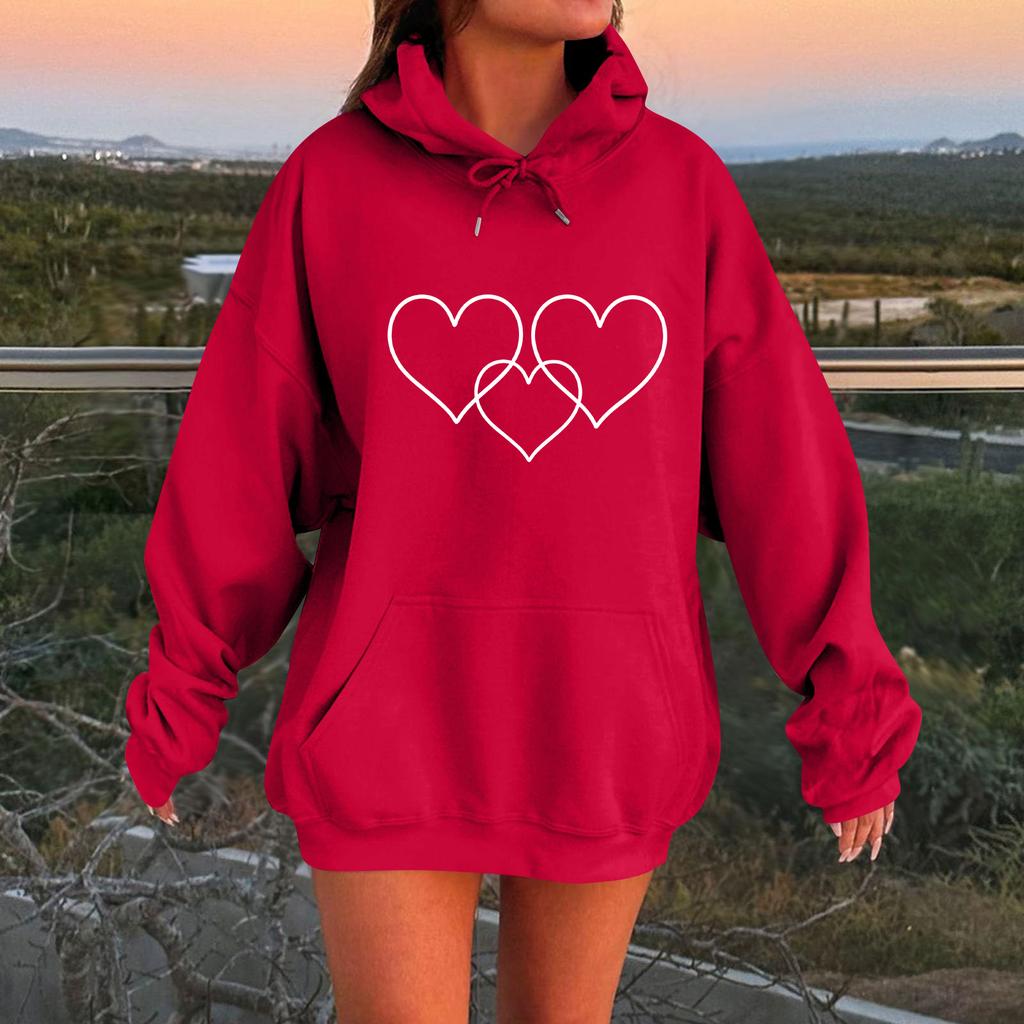 Women's Loose Comfortable Casual Fashion Character Printed Hooded Long Sleeve Sweatshirt