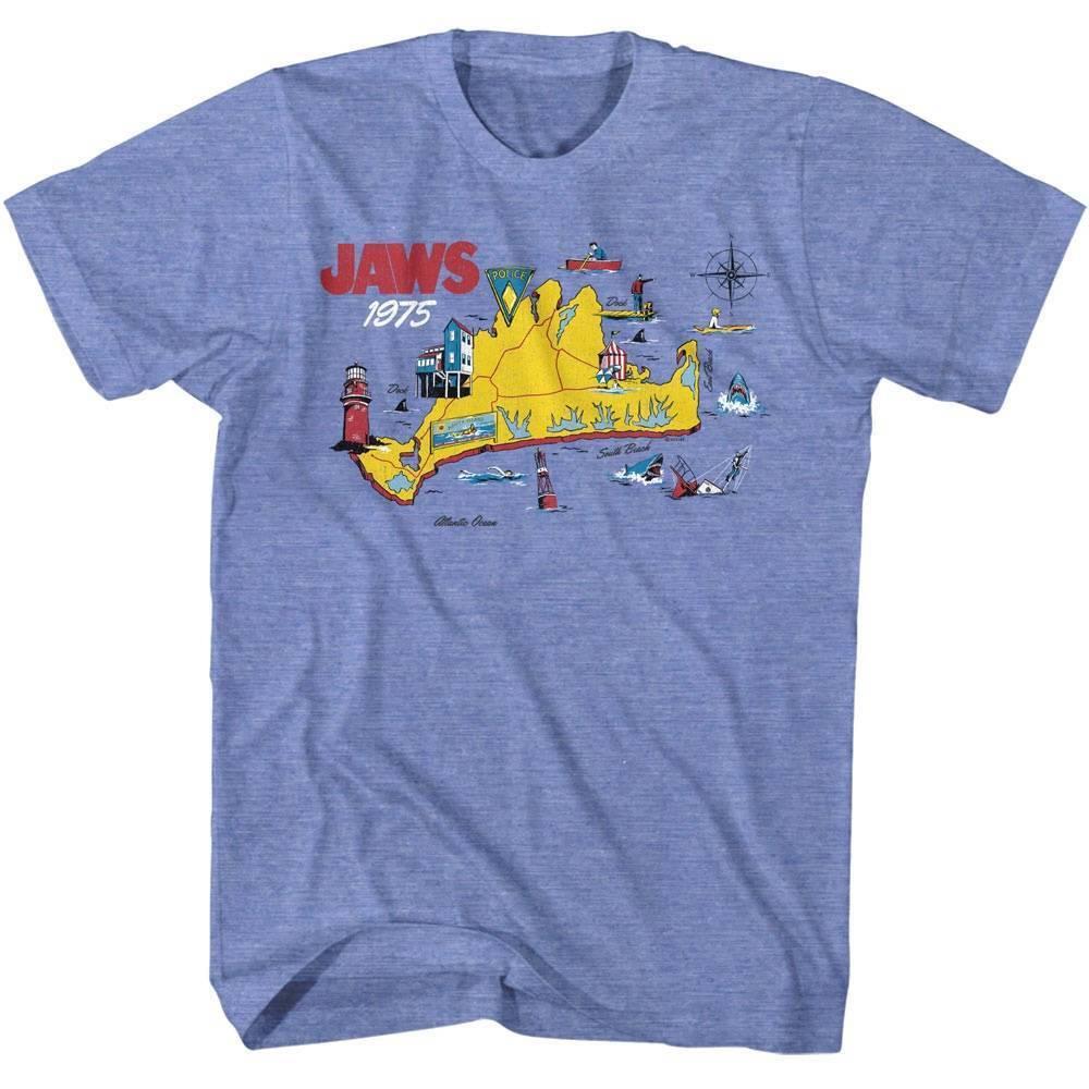 Jaws 1975 Amity Island Map Men T Shirt S
