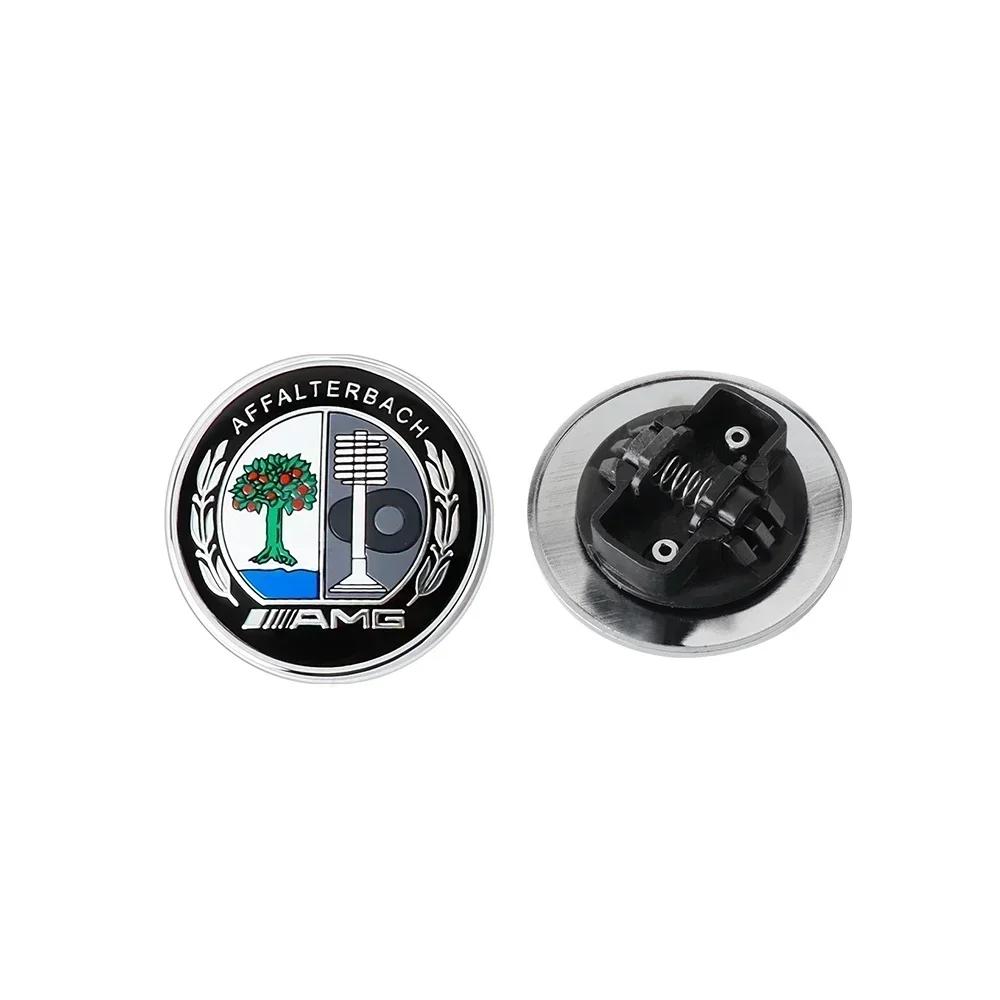 2025 Heiß für Mercedes Benz 57mm Aluminium ABS Auto Flaches Haubenemblem Aufkleber Frontemblem Logo Dekor Zubehör für Mercedes Benz A
