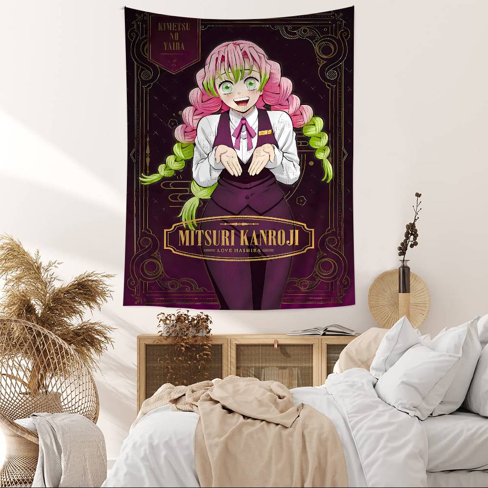 Pastel Rainbow Anime Character Wall Tapestry  Dreamy Gradient Whimsical Aesthetic Cozy Room Decor for Kawaii  Enthusiasts
