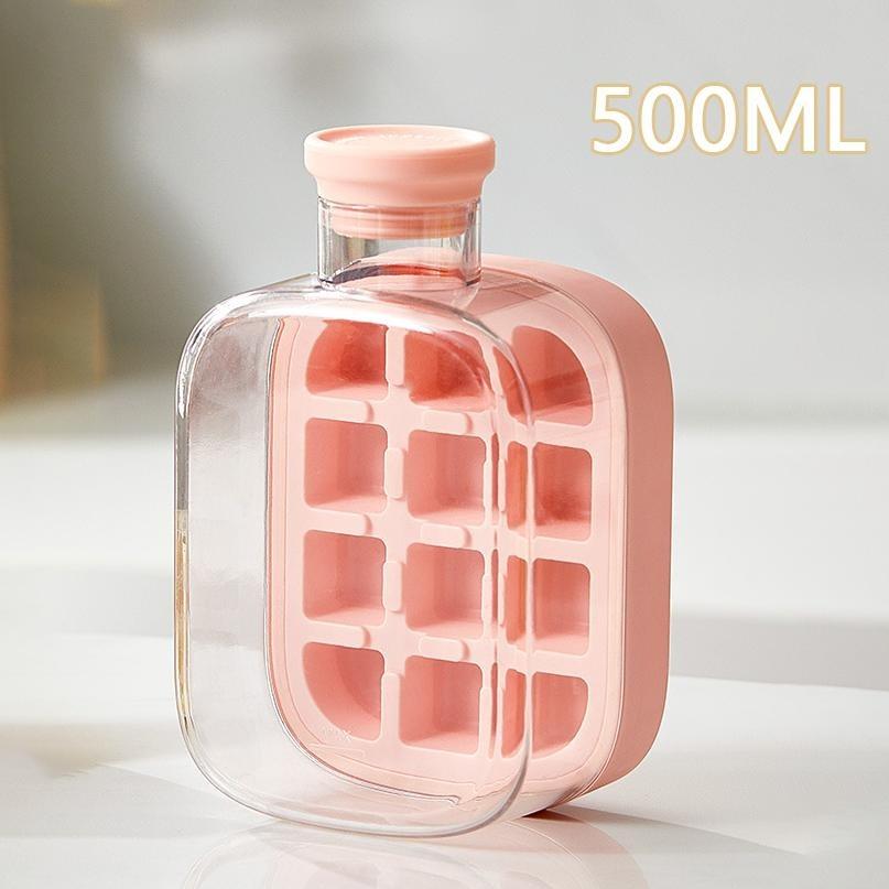 

500/800 мл 2 в 1 форма для льда с бутылкой для воды, пресс-тип, портативная льдогенератор, форма для льда большой вместимости для дома, кухни, для летнего использования