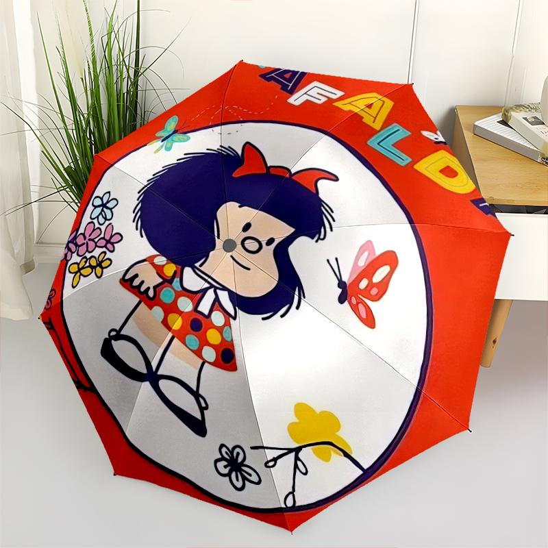 1pc Mafalda Umbrella Portable 8-rib Structure Suitable for All Seasons, Home, Travel, Outdoor Umbrella