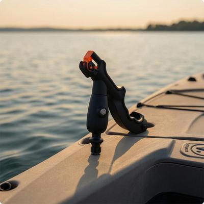 Kayak Fishing Bracket Swiveling Accessory with Clamp Adjustable Mount for Anglers