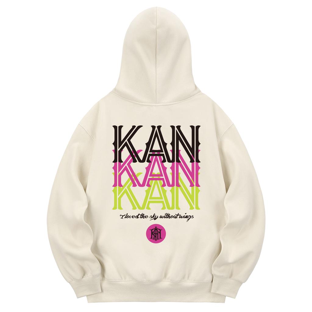 Khc0049 Two-Cut Line Fleece Hoodie - Cream