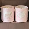 Cute with Handles Laundry Basket Cartoon Bear Rabbit Large Capacity Toys Storage Basket Round Foldable Clothes Basket Bedroom