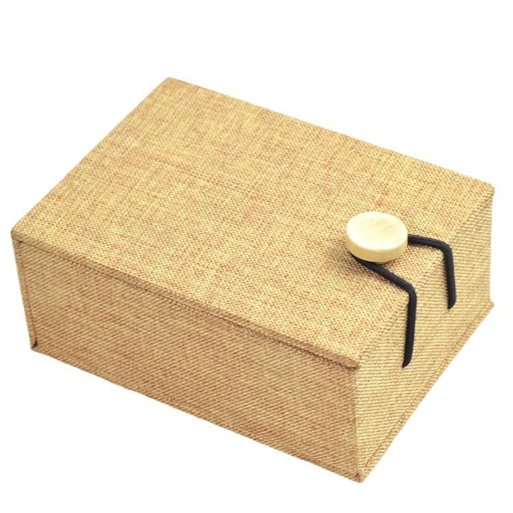Elegant Linen Jewelry Gift Box for Necklaces and Bracelets