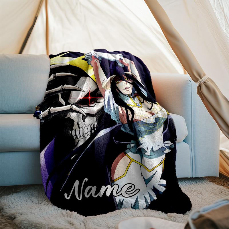 Personalized Custom Name Blanket - Overlord Print Design,Blanket for Sofa,Bed,Travel,Camping - Soft and Warm, Great Gift