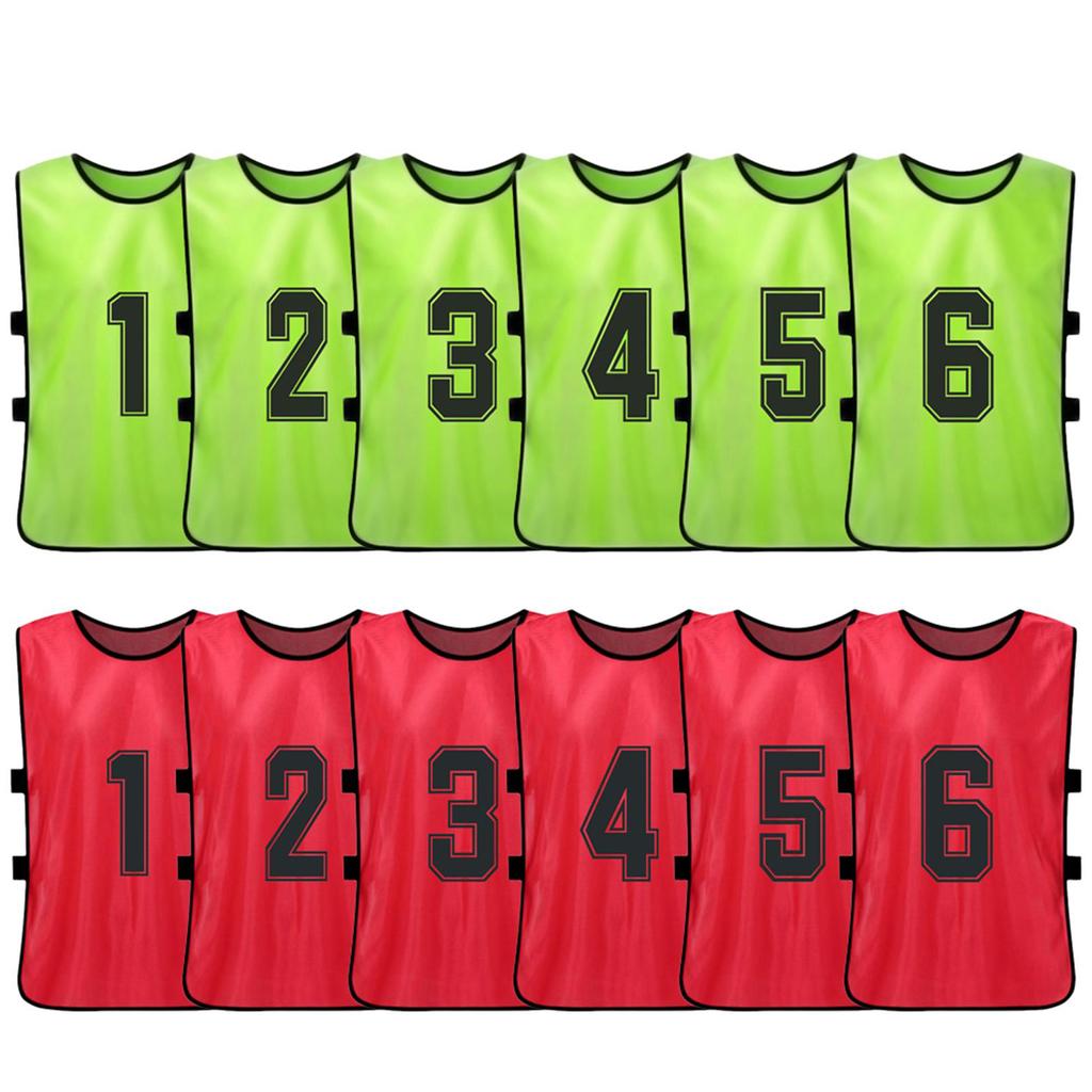 12 PCS Adults Soccer Pinnies Quick Drying Football Team Jerseys Sports Scrimmage Soccer Team