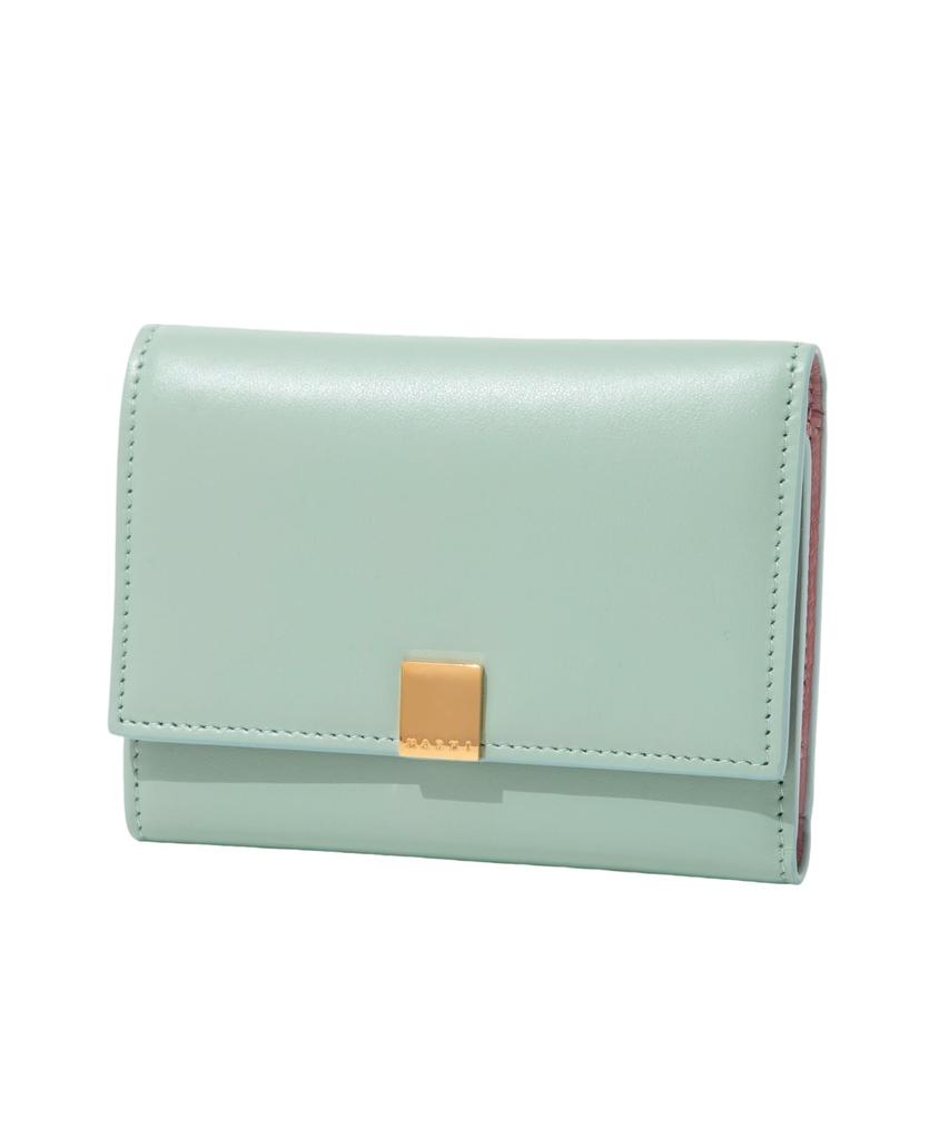 Marni Prisma Wallet PFMO0104U1P5298 in Pale Mint Tri-fold [Used]