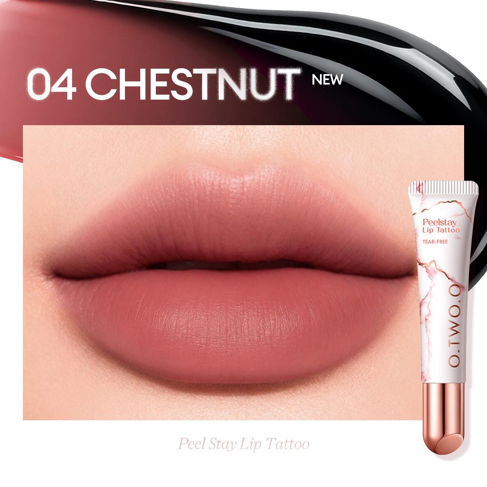 O.TWO.O Lip Stain Lip Tattoo Peel-off Highly Pigmented 48h Color-lock Waterproof Nourish Care Peel-off Lip Tint Lipstick Makeup