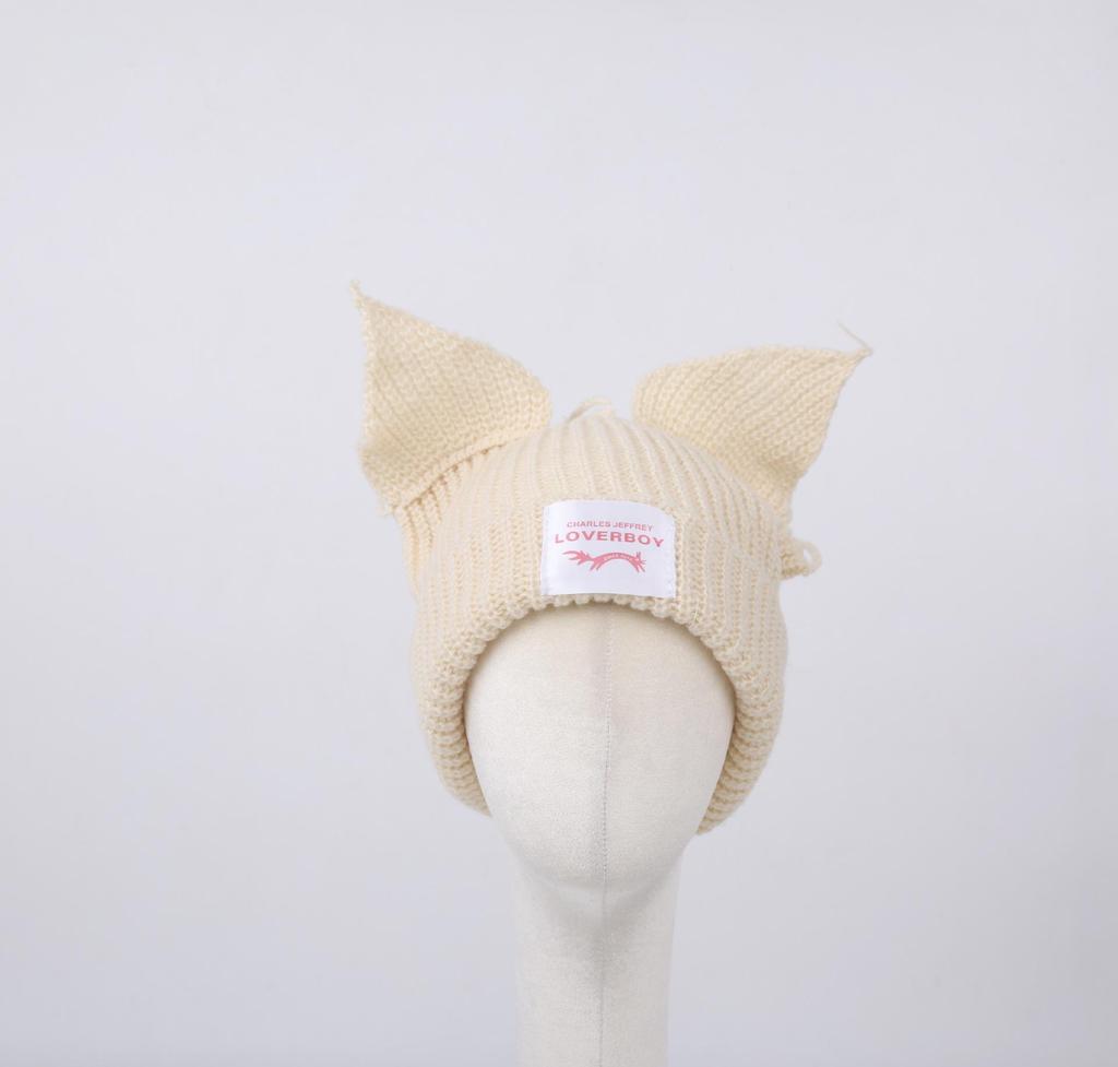 Striped Cat Ear Knit Wool Hat: Autumn/Winter Fashion for Couples