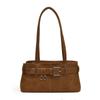 Vintage Textured Tote Bag Casual Versatile Belt Buckle Shoulder Bag Niche Design European and American Commuter Bag Cross-Border
