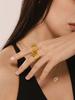 Rings For Women Stainless Steel Adjustable Non Tarnish 18K Gold Plated Punk Open Ring Designer Zircon Accessories Couples Gifts