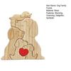 Wooden Dog Family Puzzle Loving Family Dog Jigsaw Puzzle with Red