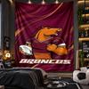 Gobelin wiszący na ścianę z nadrukiem Brisbane Broncos Tkanina do salonu sypialni wystroju domu