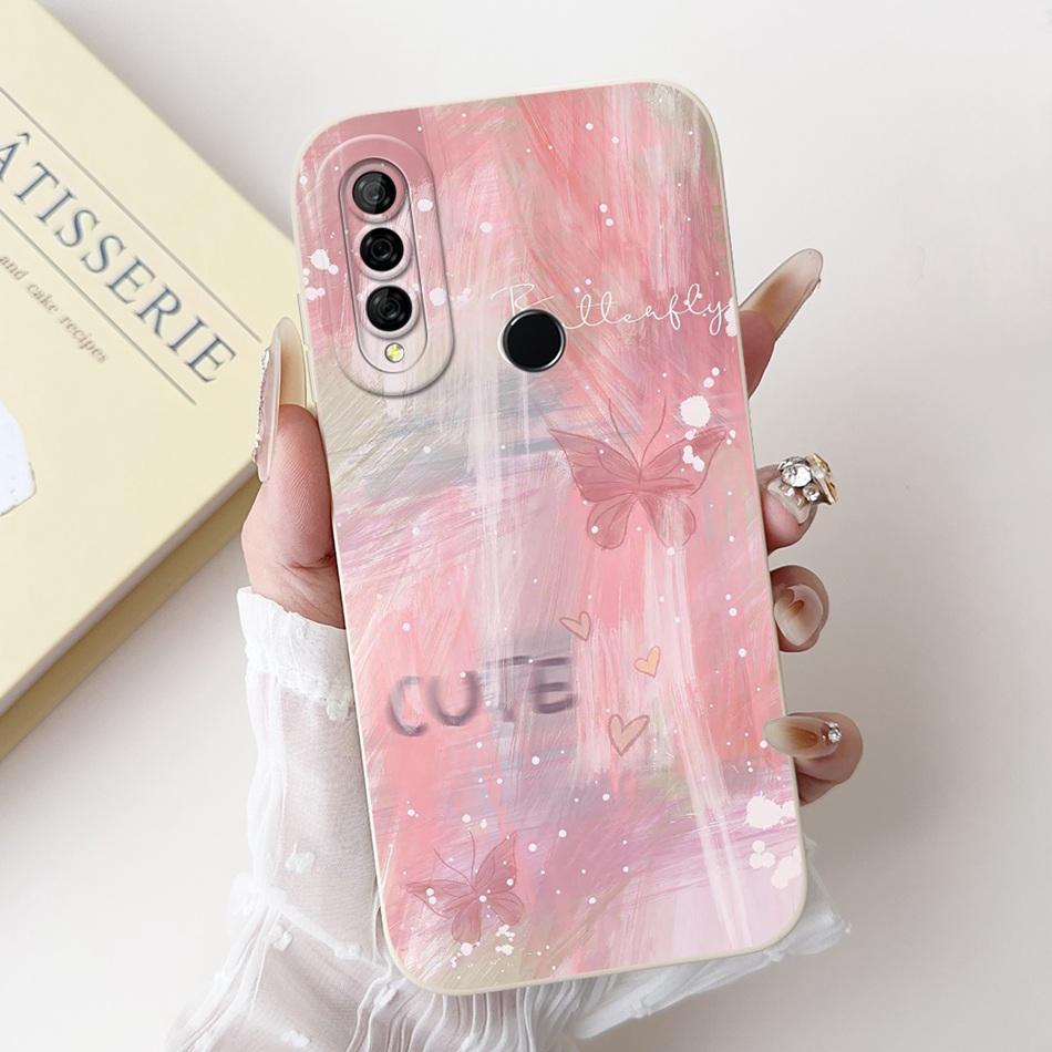 For Huawei Y6p MED-LX9 MED-LX9N Beautiful Bow Rose Painting Phone Case For Huawei Y6P 2020 Soft Silicone Shockproof Cases