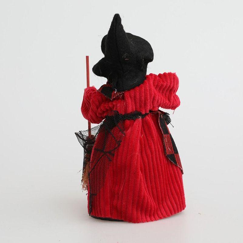 3pcs Crafts Cloth Halloween Broomstick Witch Pendant Funny Artificial Witch Hanging Creative Scary Halloween Ornament Party
