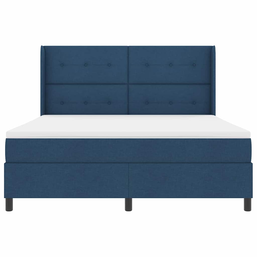 Box Spring Bed with Pillows and Headboard Blue 200 x 180 cm Fabric