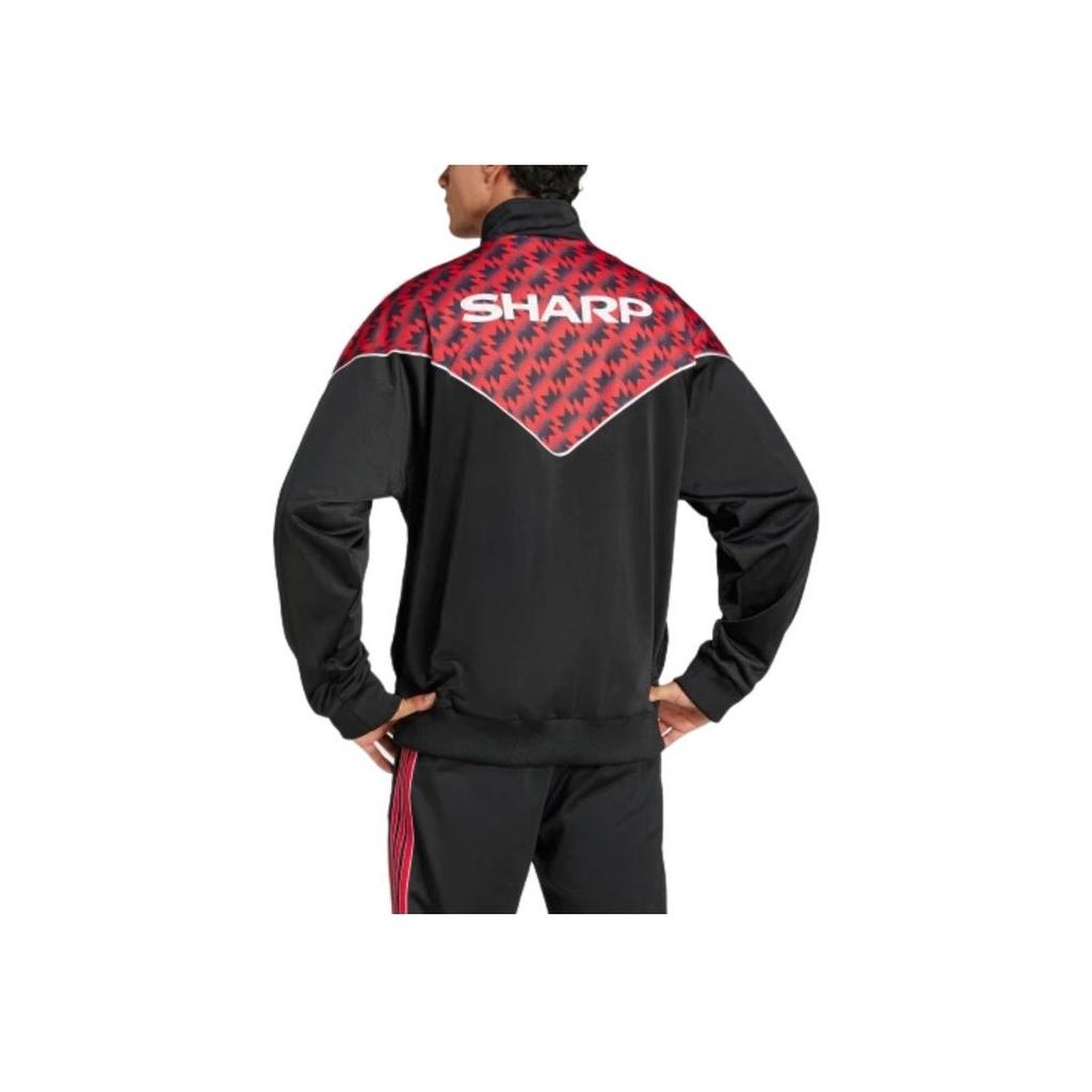 Adidas Originals Color Block Stand Collar Zip Long Sleeve Jacket Men Jacket Black JF0373