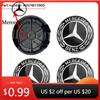 Bilklistermärke W212 W213 2026 Hett För Benz 4st 75mm/65mm Ny svart Fälgkåpor Navkapslar Emblem För Mercedes Benz Logotyp