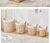 Large Capacity Woven Rattan Laundry Basket & Toy Organizer for Home, Bathroom, & Clothes Storage