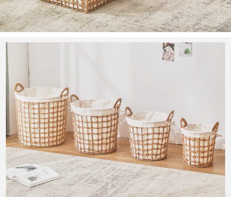 Large Capacity Woven Rattan Laundry Basket & Toy Organizer for Home, Bathroom, & Clothes Storage