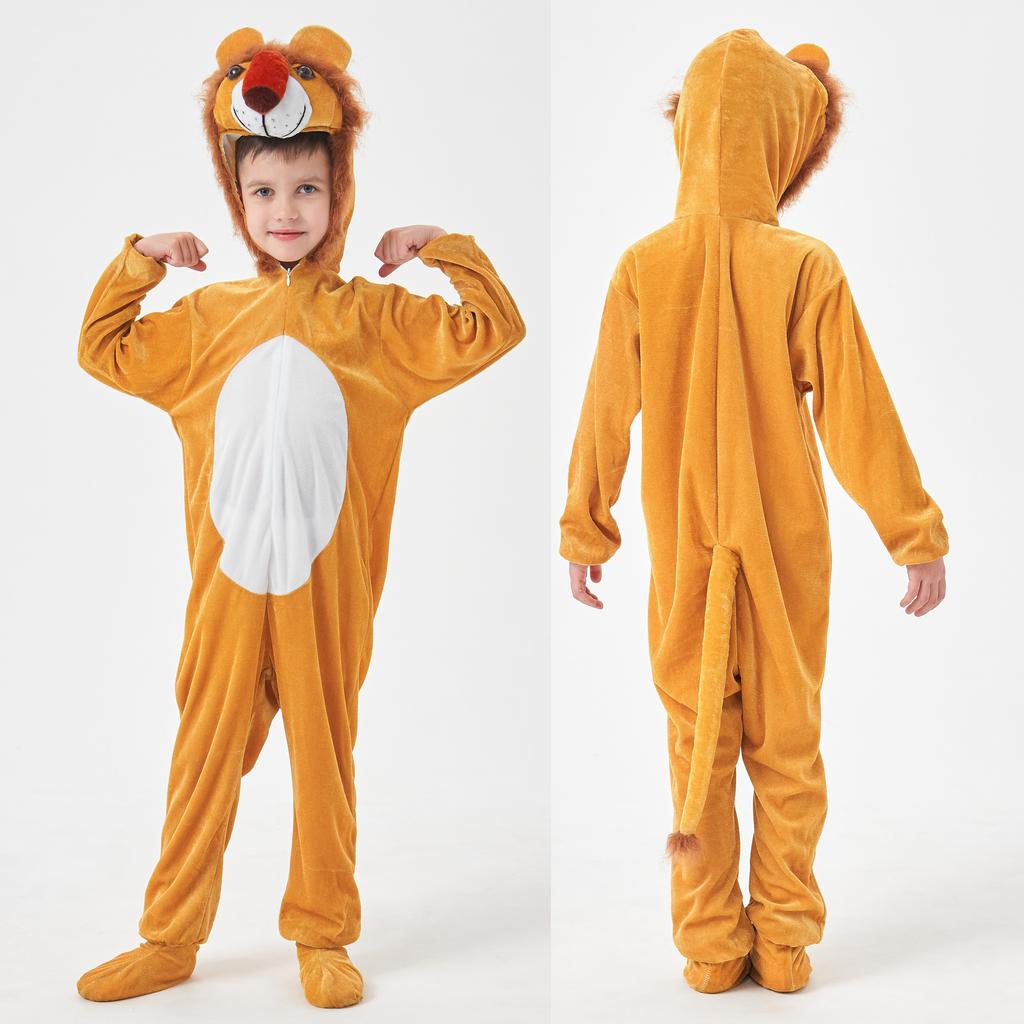 Multiple Styles Kids Cute Little Animals Jumpsuit Dinosaur Tiger Wolf Rabbit Giraffe Children Boys Girls Halloween Cosplay Suit