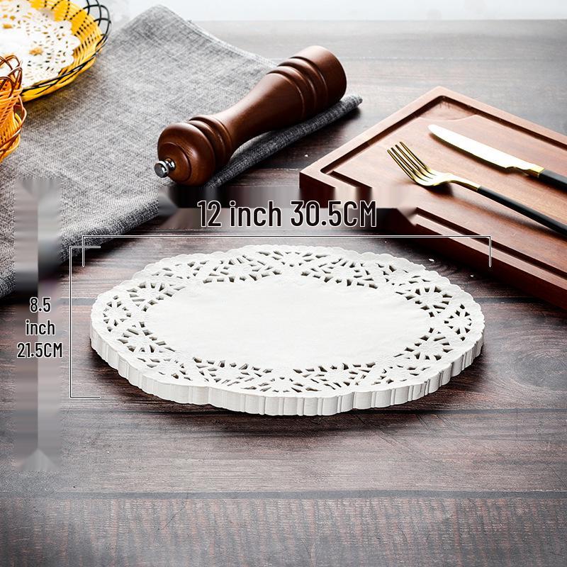 Lace Paper Doilies: Oil-Absorbing Baking Paper for Fried Foods, Cakes, and Bread - Round & Oval Floral Designs