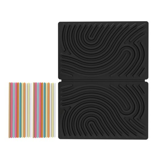 

Прямоугольная сенсорная доска для занятий, успокаивающая, снимающая стресс, игрушка с силиконовыми полосками, развитие мелкой моторики, для детей, подростков, взрослых, образовательная, развивающая чёрный