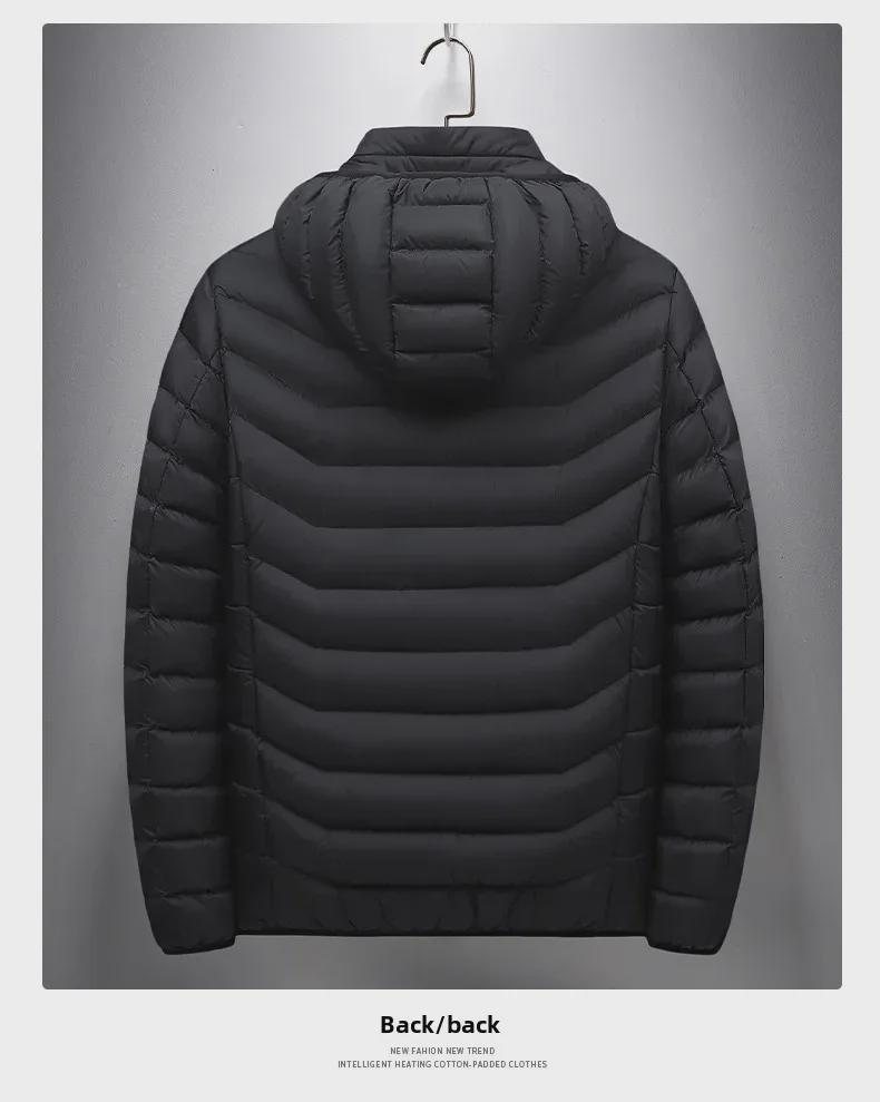 USB-Powered Heated Winter Jacket with Detachable Hood - Smart Temperature Control