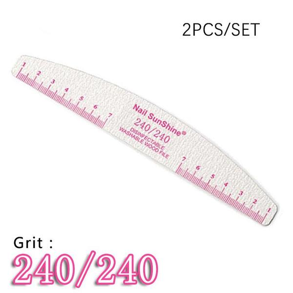 2Pcs Half Moon Nail File Sandpaper 80/100/150/180/240 Nail Sanding File Buffer For Manicure Polishing Nail Tools
