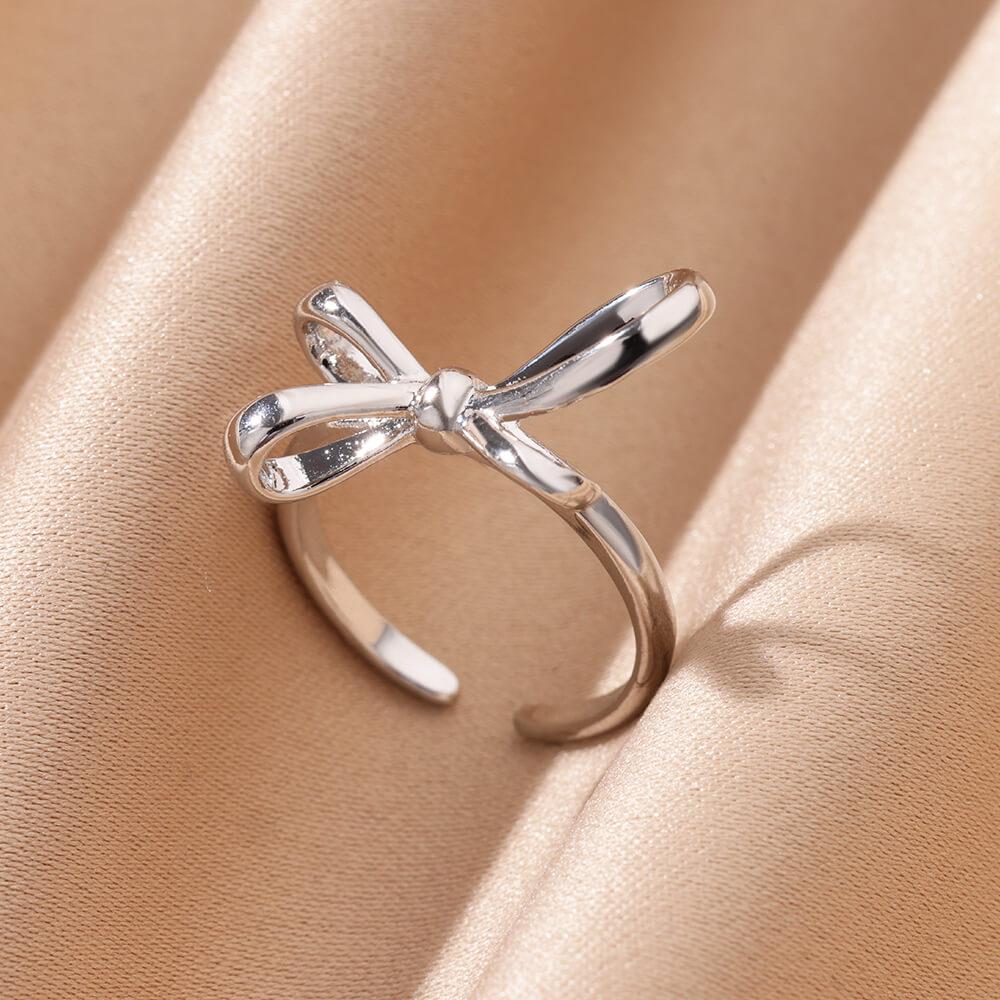 Hollow Little Star Stainless Steel Rings Women Gold Color Open Ring Aesthetic Waterproof Charm Jewelry Wedding Party Accessories